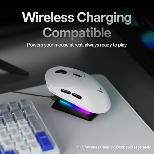 Image of Rapoo VT2 MAX Wireless Gaming Mouse, True 8K Wireless Polling Rate, 53g Lightweight, Up to 750 Hr Battery, Nordic nRF54L15 MCU, 120-Million Optical Switch, 10 Programmable Buttons, Macro Enabled