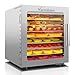 VarmBake Dörrautomat Edelstahl 8 Etagen, 30-90℃ Dörrautomat Klein, 0.5㎡ Dörrfläche, 500W Dörrgerät Für Lebensmittel, Dörrautomaten Für Obst, Fleisch, Gemüse & 316 Tabletts(25 * 25cm)