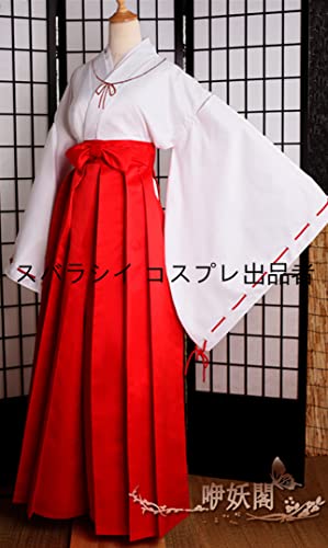 [犬夜叉 桔梗 コスプレ衣装セット] 着物＋袴＋ウィッグ＋弓｜S〜M｜汚れあり Amazon.co.jp: フルセット 衣装 巫女服 犬夜叉 桔梗 ききょう 和服