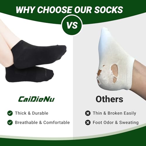 CaiDieNu Bamboo Viscose Ankle Socks: No Show Low Cut Socks for Men Women Thin Athletic Sports Running Breathable 6 Pairs4