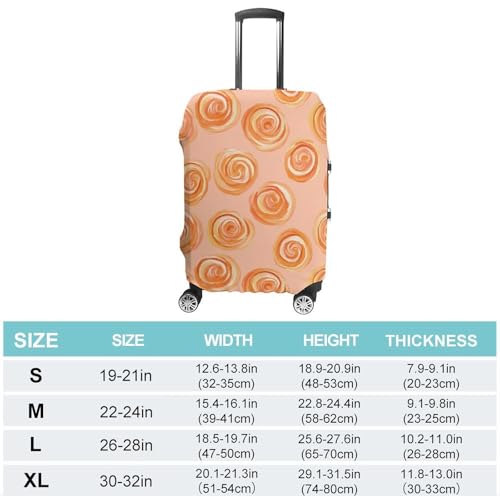 Cinnamon Buns in Peach Travel Luggage Cover for Suitcase 19-32 Inches Elastic Washable Baggage Protector2