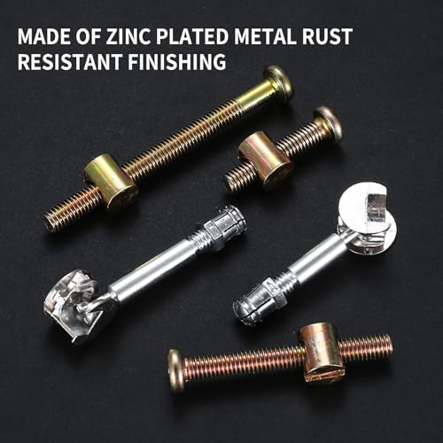 132 Pcs M6 Furniture Screws and Nuts Set, Hex Socket Head Cap Bolts for Baby Bed Crib, Bunk Bed, and Cot, Galvanised - Image 4