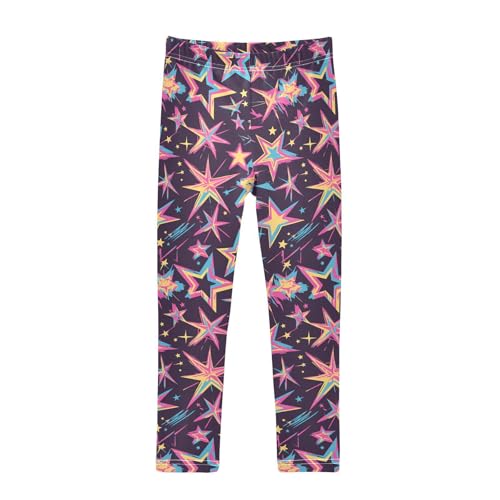 KLL Stars Neon Colorful Toddler Baby Girl Leggings Comfortable Full Length Dance Pants Sports