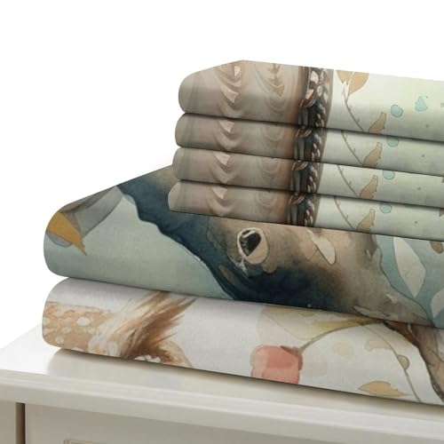 Housse de couette chouette blanche lit simple microfibre apaisante