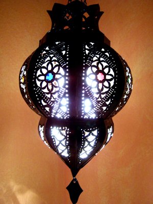 Orientalische Lampe Pendelleuchte Rostfarben Argana E27 Lampenfassung | Marokkanische Design Hängeleuchte Leuchte aus… – Bild 6
