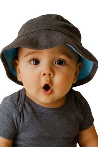 Image of Unisex Kids Cotton Bucket Hat - Reversible, Lightweight & Breathable Summer Sun Hat (Pack of 2)