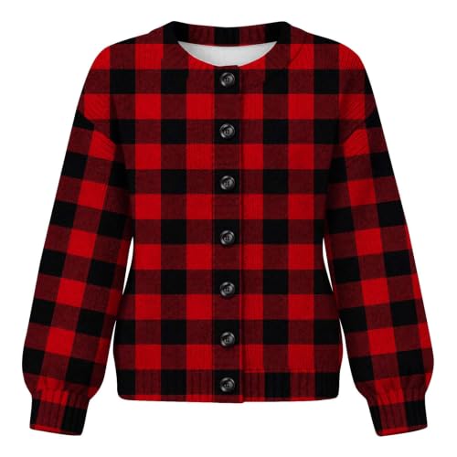Plaid Jacket Women Trendy Button Down Cardigan Sweaters Long Sleeve Shirts - image 4