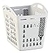 United Solutions LN0309 White Hands Free Laundry Tote -Laundry Basket with Shoulder Strap for Hands Free Carrying in White