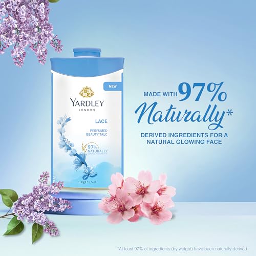 Image of Yardley London Lace Talcum Powder for Women, 100g