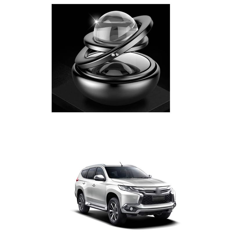 LOVMOTO Car Dashboard Solar Energy Double Ring Perfume 360 Degree Auto -Matic Rotating Car Decoration Rotating Wheel with Refill Car Perfume Air Car Fresheners Comfortable With Paj-ero Sp-ort