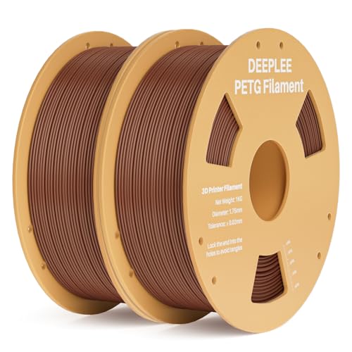 Image of PETG 3D Printer Filament 1.75mm 2KG, Dimensional Accuracy + /- 0.02 mm, High Toughness & Impact Resistance PETG Filament Fits FDM 3D Printers, Brown