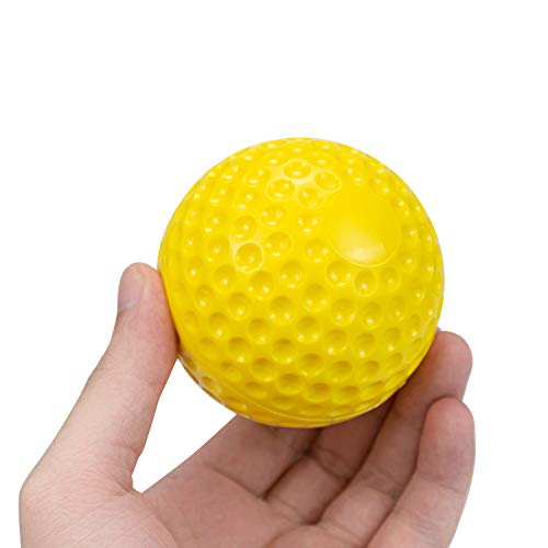 Tebery 12 Pack Yellow Dimpled Baseballs, 9-Inch Pitching Machine Baseballs For Hand-Eye Coordination, Hitting And Fielding Practice #TOP3