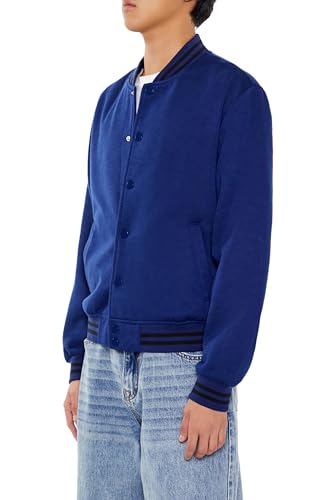 Forever 21 Men's Varsity-Striped Bomber Jacket4