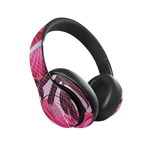 Image of MightySkins Carbon Fiber Skin Compatible with Beats Studio Pro - Tropical Pink | Protective, Durable Textured Carbon Fiber Finish | Easy to Apply
