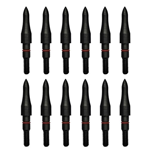Aklisdlha Archery Field Points 17/64 Inch 9/32 in 19/64 Inch 5/16 in (12 Pack) for Field Target Practice Shooting (9/32″-100grains)