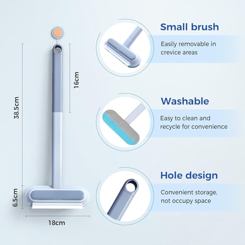 Image of Pet Hair Remover Brush with 17-inch Handle, 4-in-1 Cat and Dog Hair Removal Tool for Furniture, Couch, Carpet, Clothes