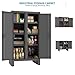 Oakestry Industrial Metal Storage Cabinet Heavy Duty Commercial Grade Flush Locking Doors Gray