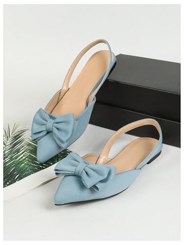 Image of Verdusa Women's Bow Pointed Toe Flat Shoes Slingback Flats Dress Shoes