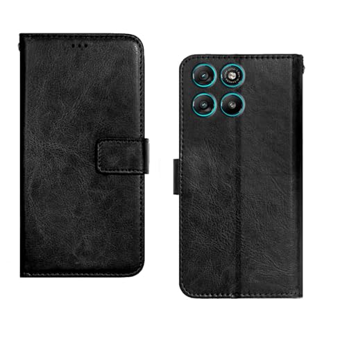Image of amazon basics Motorola G67 Power 5G Flip Cover | Card Pockets Wallet & Stand | Flip Cover for Motorola G67 Power 5G (Black)