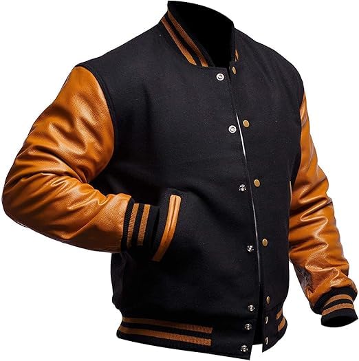 Image of Letterman Varsity Jackets for Men, Baseball Bomber Jackets, High School Letterman Jackets, Warm Wool Outerwear