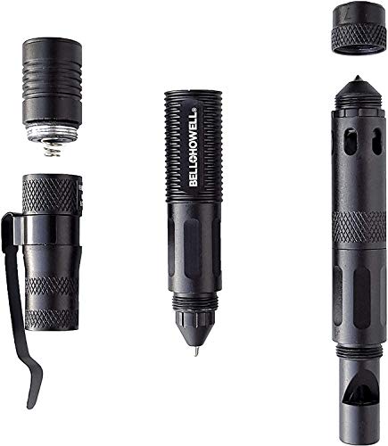 TACPEN DELUXE with Brighter Flashlight by Bell+Howell 9-in-1 Aluminum Casing, 7” Military-grade Technical Pen, Escape Tool, with Whistle, Bottle Opener, Screwdriver and Replaceable Ink As Seen On TV