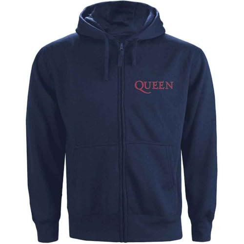 Queen Classic Crest Blue veste à capuche Rock Off sous licence officielle pour fan