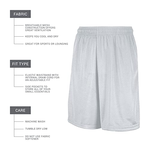 Russell Athletic Men's Mesh Short With Pockets, White, X-Large #TOP2