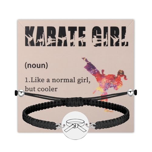 BLEOUK Karate Bracelet Karate Jewelry Jiu Jitsu Present Karate Themed Present Taekwondo Sport Lover Gift Kung Fu Gift