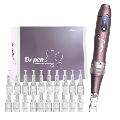 Microneedling Pen, Hoelg Elektrisch Dermapen Microneedling für Hautpflege, Anti, Aging, Falten, Haarausfall, Derma Pen Kommt mit 20 Stück Ersatzkartuschen