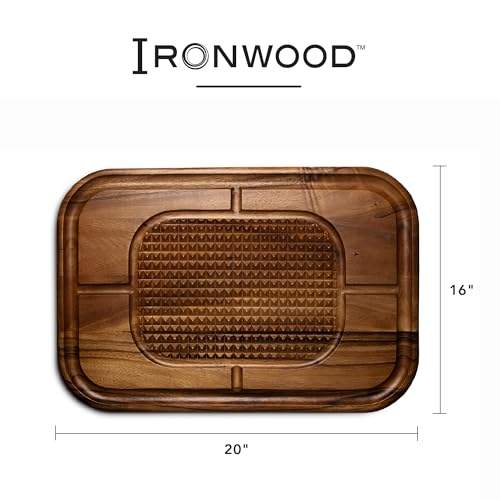 Tabla de Cortar Grande para Filetear de Madera de Acacia Ironwood Gansevoort, 40,6 cm x 61,0 cm, con Ranura para Jugos y Base Antideslizante, Reversible miniatura 6