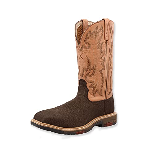 Twisted X Women’s 11” Pull On Work Boot - Mud Boots Designed With Full-Grain Leather Vamp And Shaft, Compression-Molded Molasses Eva Midsole, Air-Mesh Lining, Rubber Outsole, And Removable Footbed, Brown 8 B #TOP24