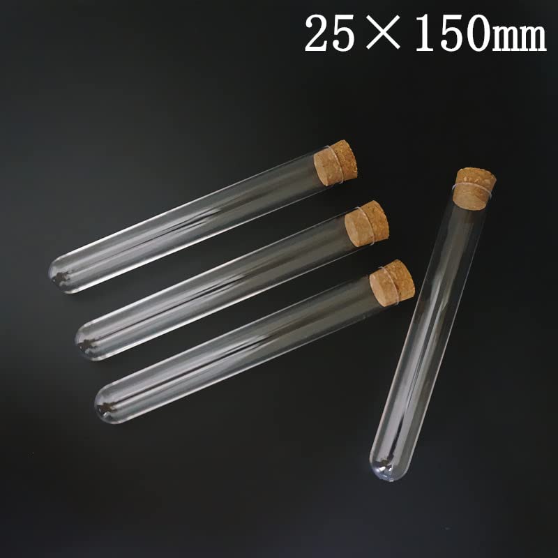 100Pcs Plastic Test Tubes with Corks Dia 12mm to 25mm Transparent Party Candy Bottle with Round Bottom,Wedding Gift Vial(12X100mm)