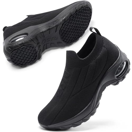 Image of STQ Walking Shoes Women Slip on Sneakers Non Slip Work Arch Support Tennis Plantar Fasciitis Orthopedic Breathable Mesh Comfortable Ladies Nursing