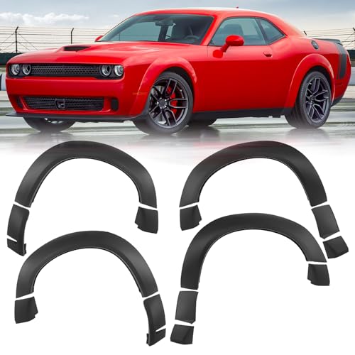 KARPAL Wide Body Fender Flares Wheel Arche Molding Trim Kit Compatible with 2015-2023 Dodge Challenger SXT GT