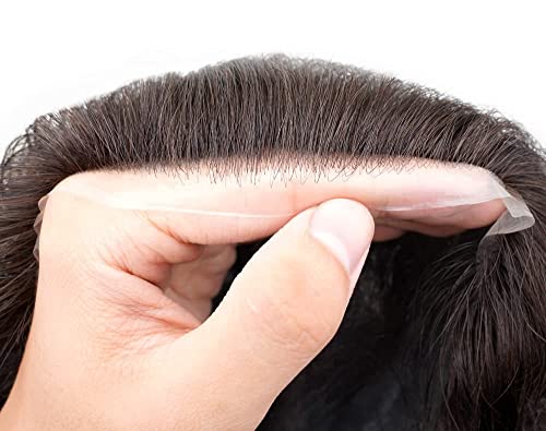 Image of EUPHORIA 0.03 mm 9x6 Original 2 LAYER AUSTRALIA Hair Patch for Men,100% Silky and Soft Natural BROWN Human Hair Wig can be Install with Hair Toupee Clips, Glue or Tape