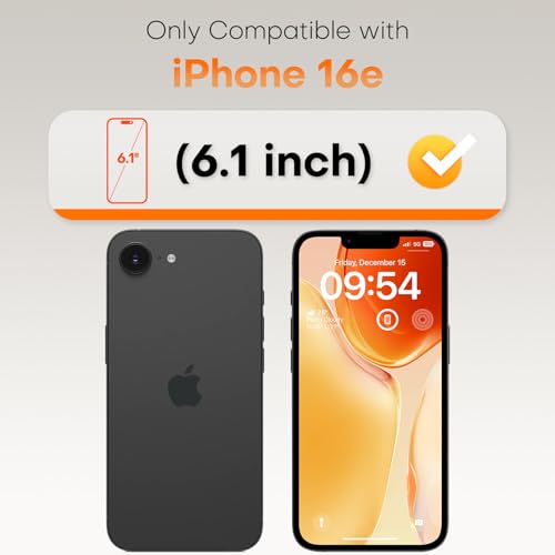 Image of TOCOL for iPhone 16e Screen Protector 9H Hardness Military Grade Shatterproof HD Tempered Glass Full Coverage Easy Installation Case Friendly 2 Pack