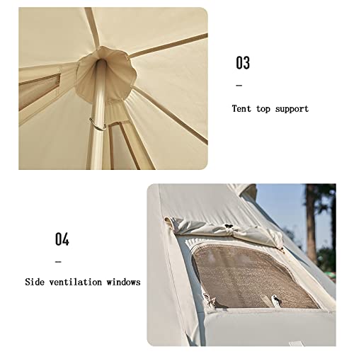Carpa Pirámide de Lona, Familiar, Impermeable y Cortaviento miniatura 6