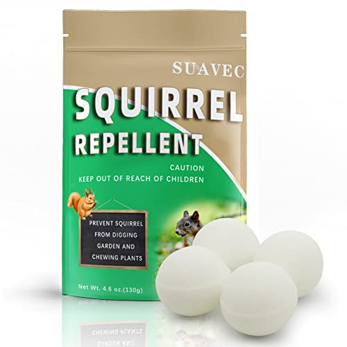 SUAVEC Squirrel Repellent Outdoor, Squirrel Deterrent for Plants, Peppermint Rodent Repellent, Outdoor Squirrel Repellent for Garden, Squirrel Repellent for Attic
