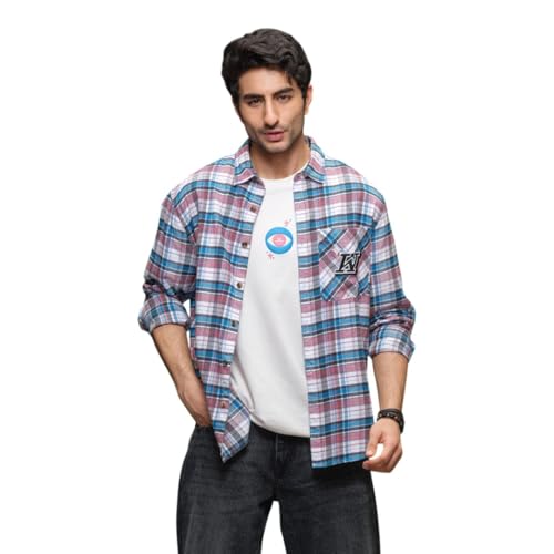 Image of WROGN Men's Pure Cotton Shirt | Checkered | Comfort Fit