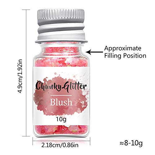 AODIGEGE Chunky Glitter 8 stuks gezichtsglitter voor nagels, pailletten glitterpoeder, haarglitter, make-up glitter, doe-het-zelf-design, voor festival decoratie muziek festival - Image 5