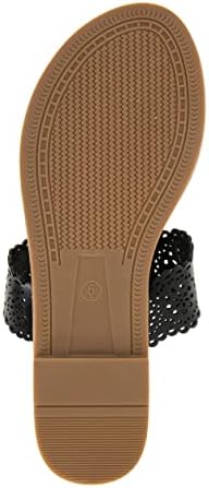 XOXO Women's Miami Flat Sandal, Black, 8.5 | Image 2