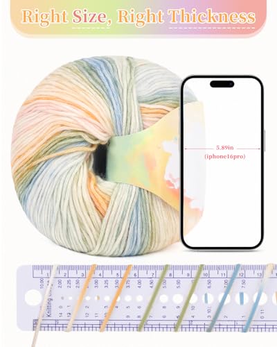 Image of Coopay Yarn for Crocheting Knitting, Gradient Cake Yarns, 2 x 3.53oz - 240yds - 50% Cotton 50% Acrylic Ombre Yarns, Gradient Crochet Yarn for Blankets, Shawls, Scarves (208 Midsummer)