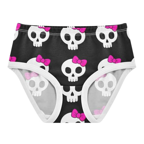 Cute White Skulls Black Girls Underwear Toddler 2t Cotton Cute Panties Girl Bright Underpants Briefs
