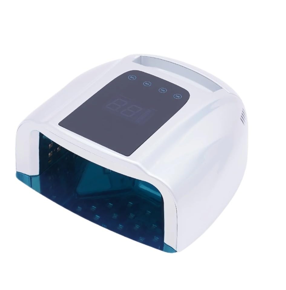 Lámpara UV LED para uñas, Lámpara de uñas con diseño doble luz LED 96 W, secador for manicura, lámpara UV profesional pantalla LCD y 4 temporizadores
