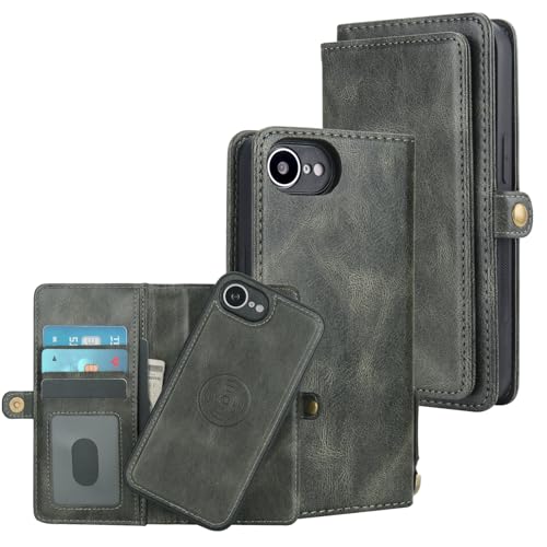Pelanty for iPhone 16e ケース手帳型 for iPhone16e 2in1背面カバー PUレザー+TPU 分離式 両用2way 取り外し自由 携帯カバー 財布型ICカード収納 お札入れ小銭入れ スタンド機能 マグネット 縄掛けストラッ