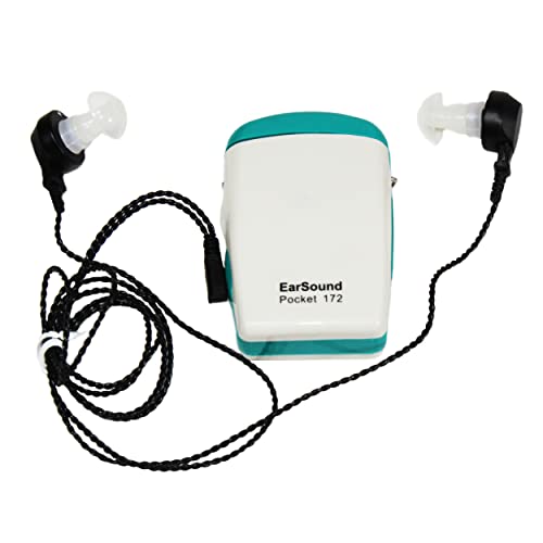 Image of Dishan Pocket Hearing Aid Machine for Old Age | 8 Volume Setup Sound Amplifier | Easy Hearing Device for Senior Citizens | Kaan Ki Machine with 2 Receivers | Model Unisound-172