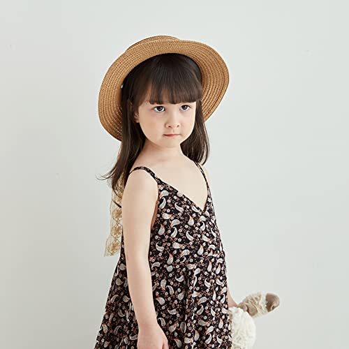 Little Girl Kids Breathable Summer Straw Hat Foldable UV Protection Bowknot Wide Brim Floppy Beach Sun Visor Hats2