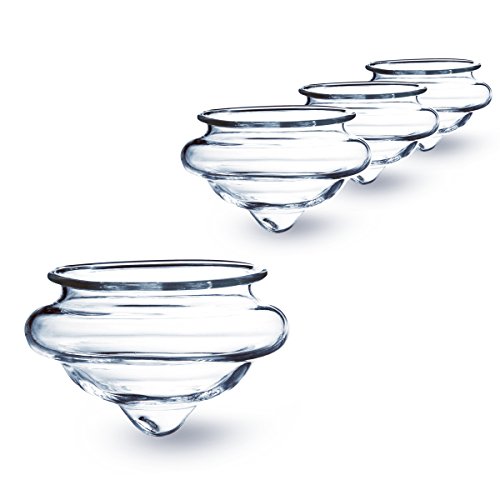 Wedestock Lot de 4 Flotteurs pour Bougies Chauffe-Plats en Verre
