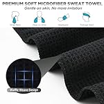Microfiber Gym Towels for Working Out, Quickly Dry Yoga Towels for Men & Women Tennis, 16 Inch x 27 Inch, 6 Pack, Black - Image 3