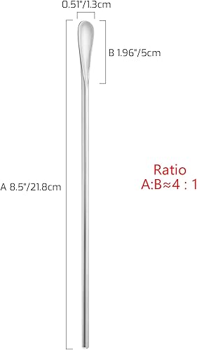 Miniatura 2 de 4 cucharas de café largas de acero inoxidable de 8.5 pulgadas8.583 in, cuchara mezcladora de bebidas, palillo de cóctel de metal reutilizable,